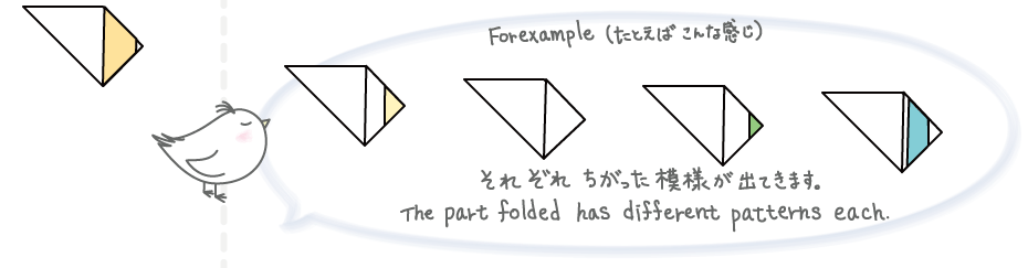 The part folded has different patterns each.